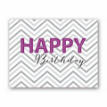Gray Chevron Wish Economy Birthday Card - White Unlined Fastick  Envelope